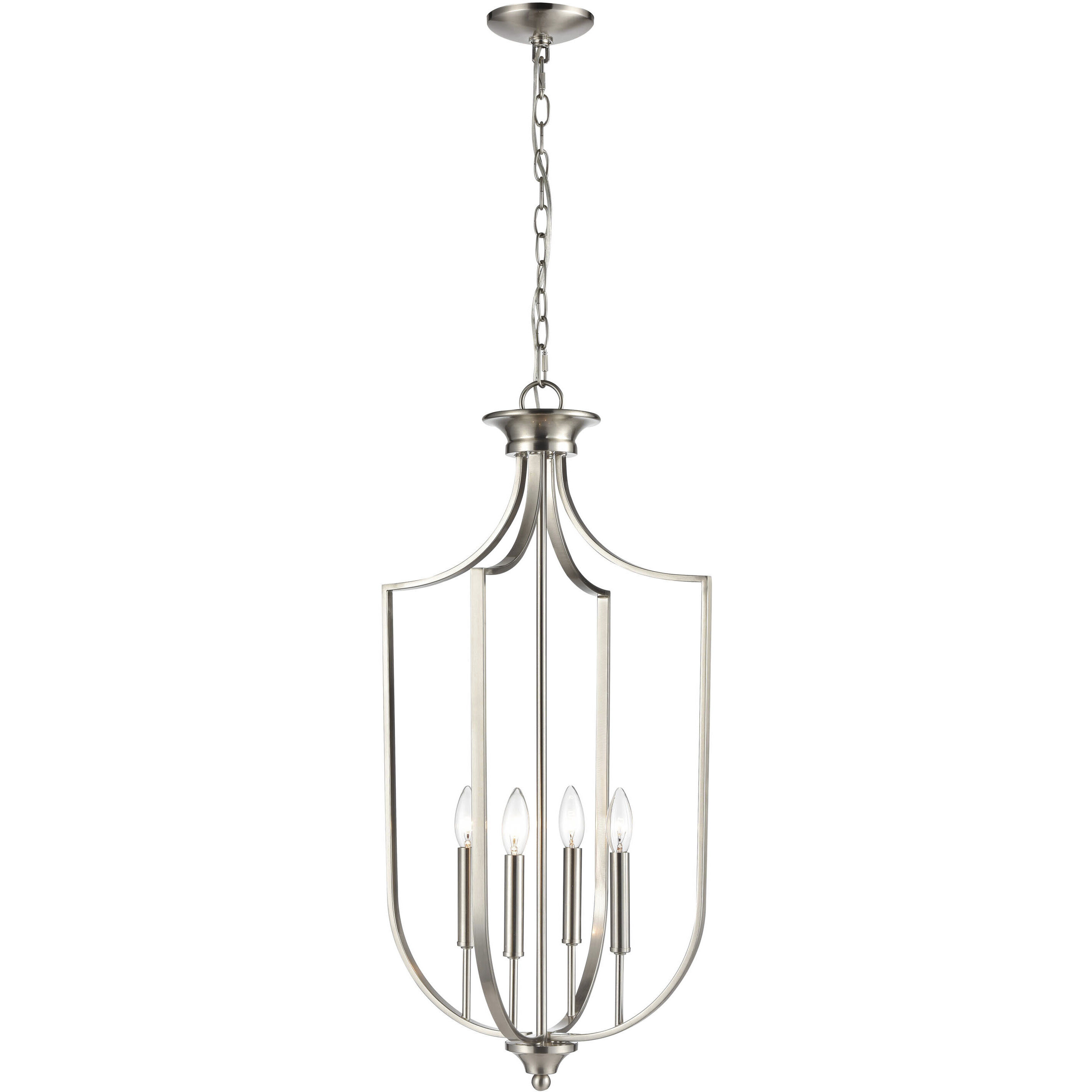 None 4 Light 16 inch Brushed Nickel Pendant Ceiling Light